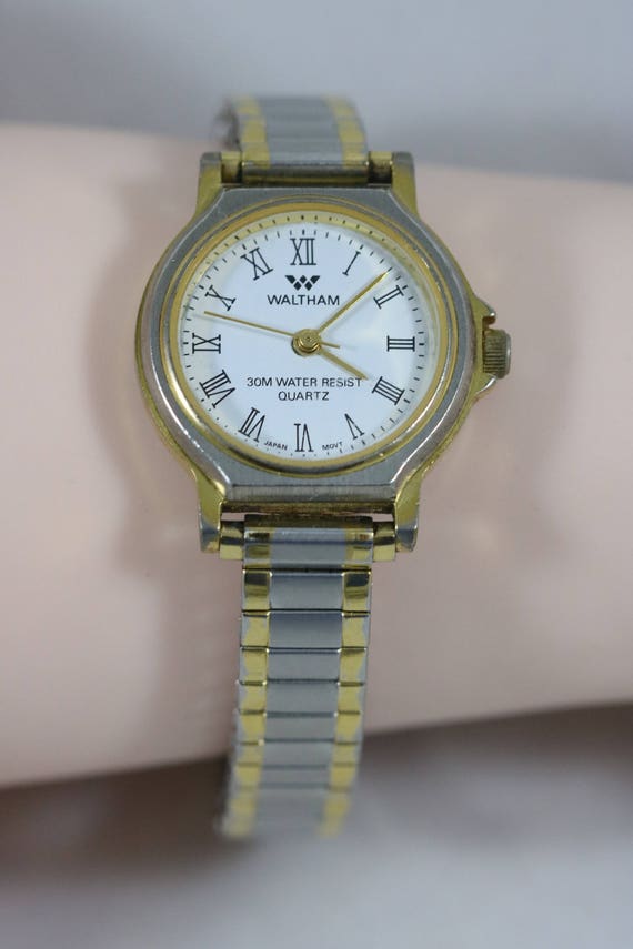 Vintage WALTHAM Gold Tone Silver Tone Two Tone Case Wrist  display picture 2