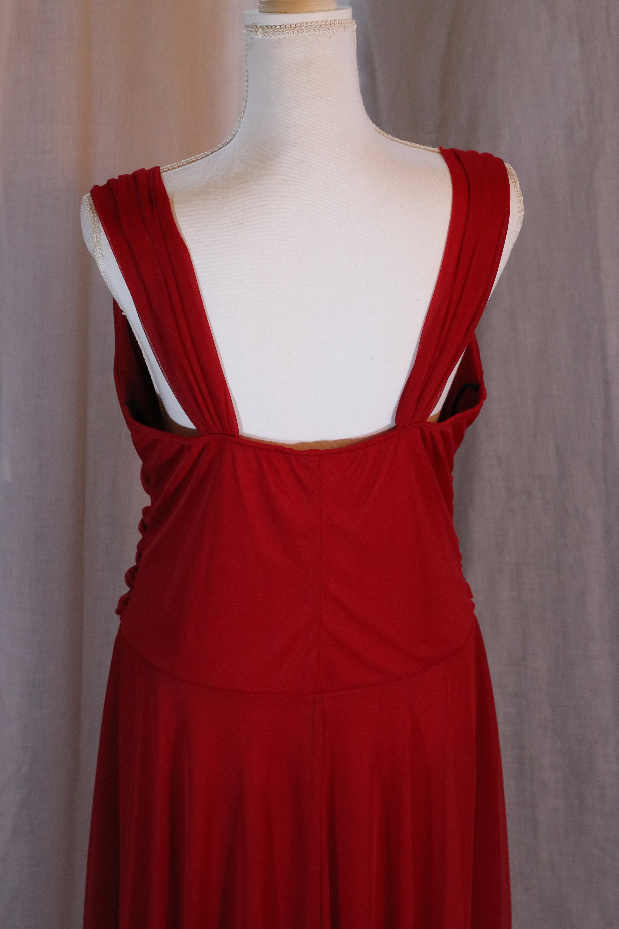 Vintage Juno Dress Collection Red Polyester Blend Rhinestone Accent Cocktail Dress Size XL Vintage Juno Dress Collection Red Polyester Blend Rhinestone Accent Cocktail Dress Size XL