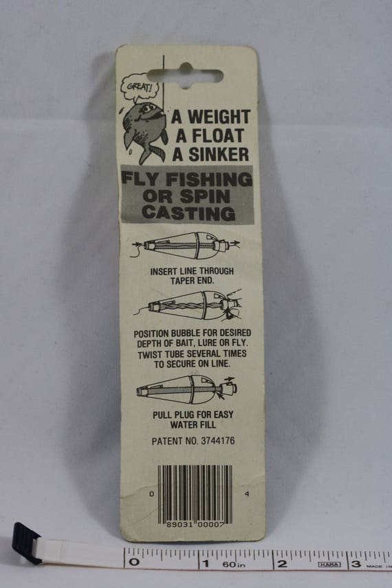 Vintage AJUSTA BUBBLE Fly Fishing Spin Casting Weight Float Sinker AB-1B  1/4 Oz. Clear 