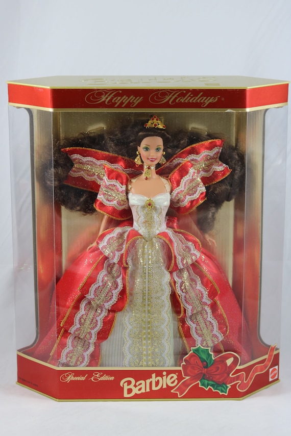 Buy Vintage Mattel Happy Holidays BARBIE Brown Hair Doll Hallmark