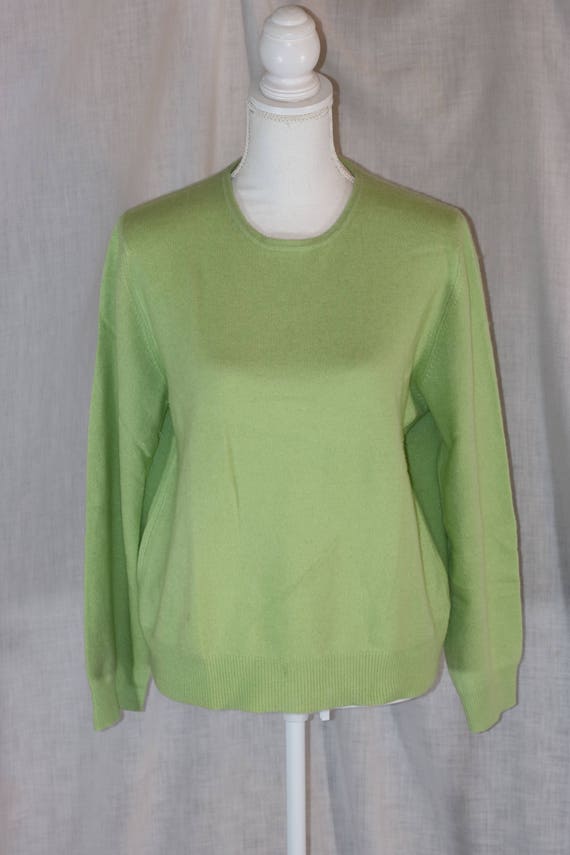 Vintage VALERIE STEVENS Green Cashmere Long Sleeve