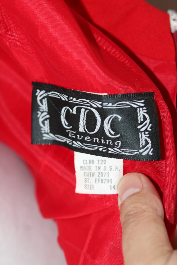 Vintage CDC Caren Desiree Company Evening Red Pol… - image 9