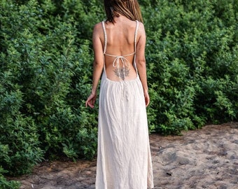 backless dress white