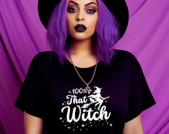 Witch Shirt 100% That Witch T-shirt Unisex Cotton Tshirt Witchy Black Tshirt Funny Witch Tee Shirt Black Cotton Pagan Pride Witchy Gifts