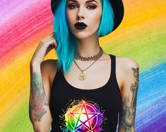 WITCHY Tank Top Witchy Pride Tank Top Rainbow Pride Tank Top Witchy Tshirt Witchy Pride Top Witchy Yoga Top Goth Summer Clothing Witchy Gift