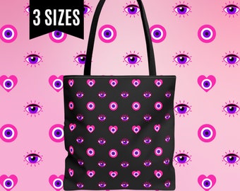 EVIL EYE Tote Bags Pink Evil Eye Bag Pink Evil Eye Shopping Bags Black Witchy Beach Bag Kawaii Festival Totes Big Yoga Bag Evil Eye Tote Bag