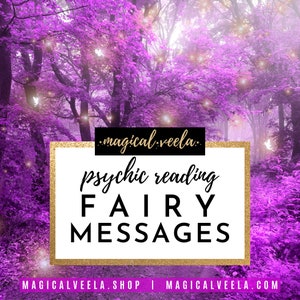 Fairy messages psychic tarot and oracle reading. Fairies questions answered by Psychic Mystic Magical Veela. Available on Etsy at magicalveela.shop
