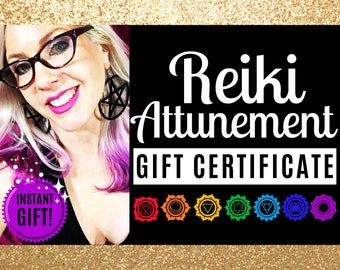 Reiki Gift Certificate | *Instant Download* Gift Card for DELUXE Reiki Chakra Energy Healing Clearing Attunement, Birthday or Holiday Gift