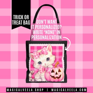 HALLOWEEN Trick or Treat Bag Personalized Halloween Tote Bag image 3