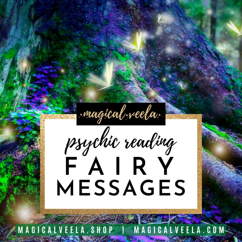 Fairy messages psychic tarot and oracle reading. Fairies questions answered by Psychic Mystic Magical Veela. Available on Etsy at magicalveela.shop