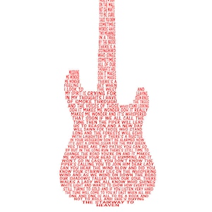 Guitarra com letra de música SVG para Cricut e Silhouette