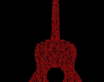 Hotel California - Song Lyric Guitar SVG