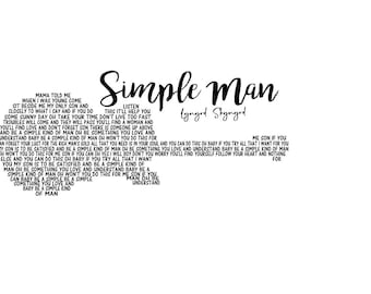 Simple Man - Song Lyric Guitar SVG