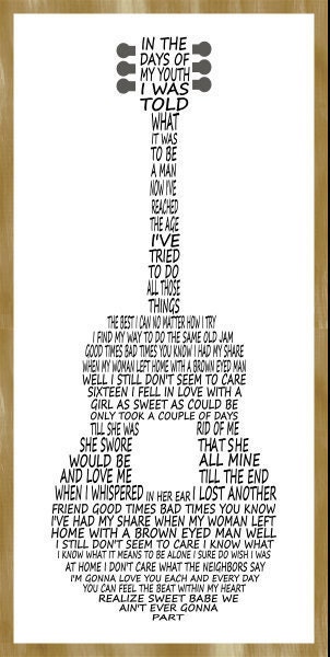 Download Custom Song Lyric Guitar SVG | Etsy