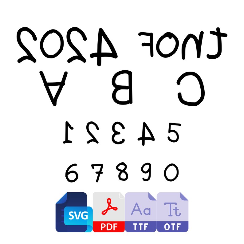 2024 Font AZ , SVG, Upside Down Alphabet ,handlettering Letters, Font