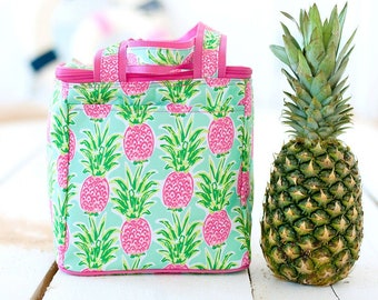 pink pineapple lunch bag