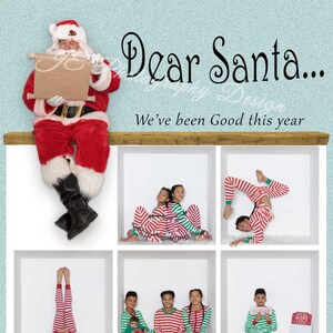 O cartão de Natal Dear Santa inclui os modelos de caixa 9 e 4 para um Papai Noel PNG de 5x7 e 4x6