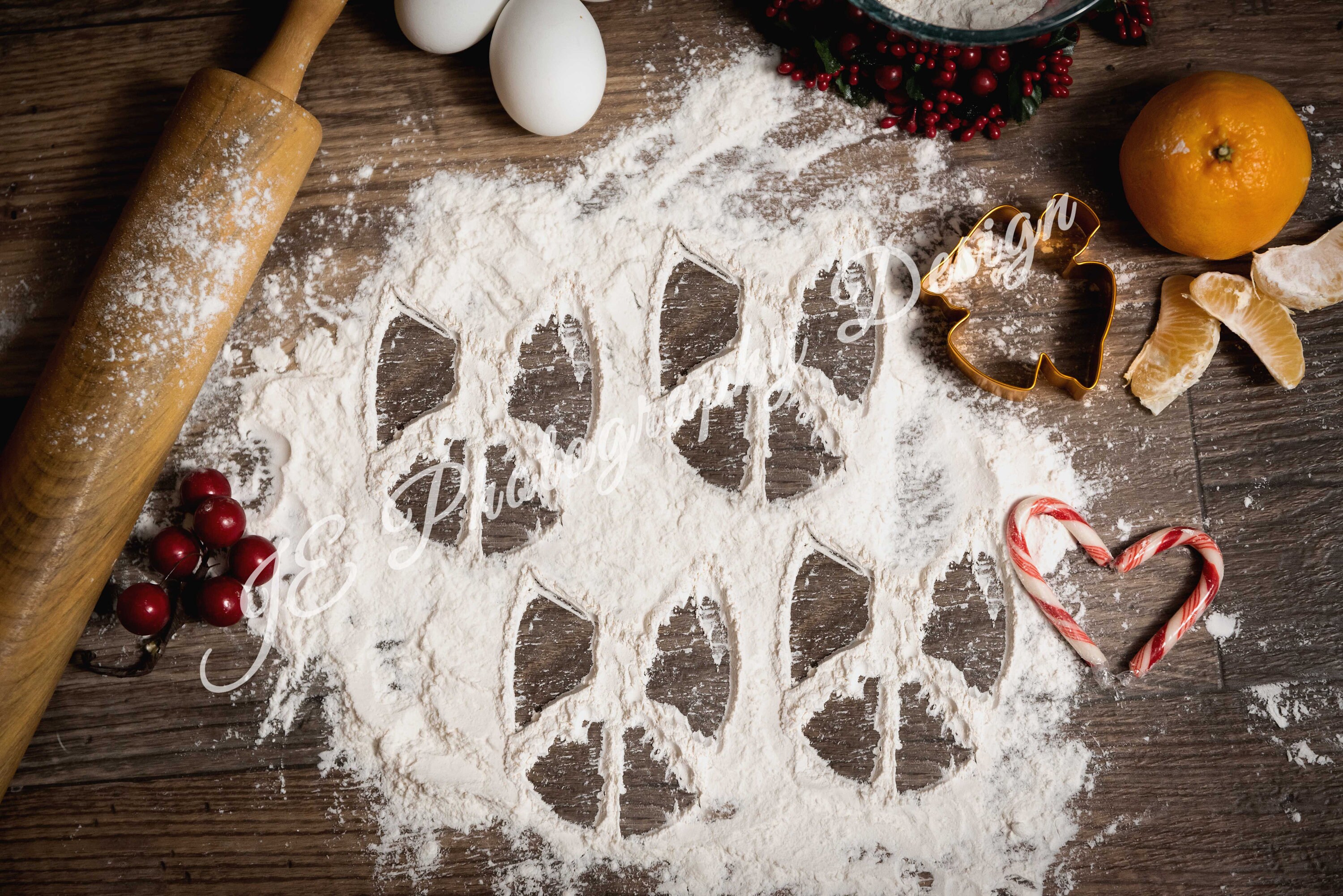 Christmas Digital Cookie Snow Angels Berries and More Etsy