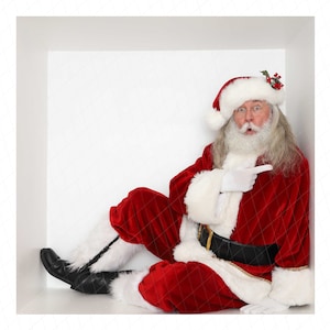 Kerstman in de doos voor je kerst "in the Box-fotografie" in de doos, photoshop-sjabloon, fotocollage