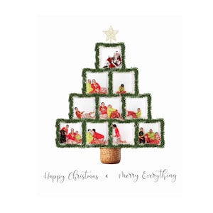 En la CAJA Fotografía "Árbol de Navidad con Guirnalda" PLANTILLA - 3 tamaños, 2 estilos dentro de la caja, Caja Blanca o de Cartón