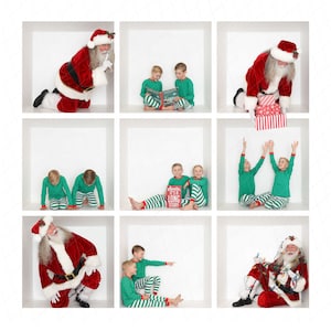 Santa in the box COMPLETE TEMPLATE  &quot;in the Box photography&quot; - Make Christmas Magical -  inside the box, photoshop template, photo collage