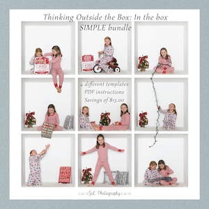 In the BOX Photography TEMPLATE -  Simple Pack - 4 templates - For &quot;In the Box&quot; collage, inside the box, photoshop template, photo collage