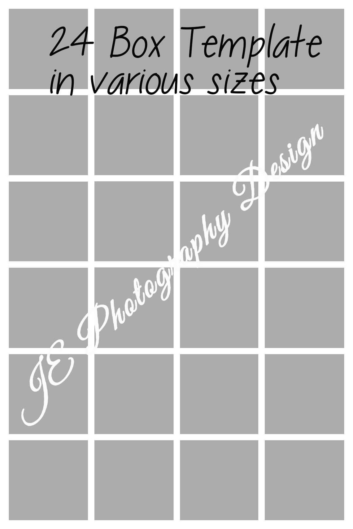 In the Box Photography Collage Template: 24 Box Arrangement (digital ...