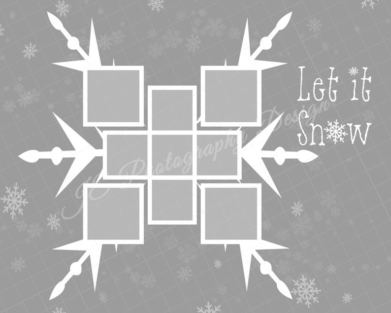 Snowflake Box Photography Template: Photoshop & Canva (digital Download ...