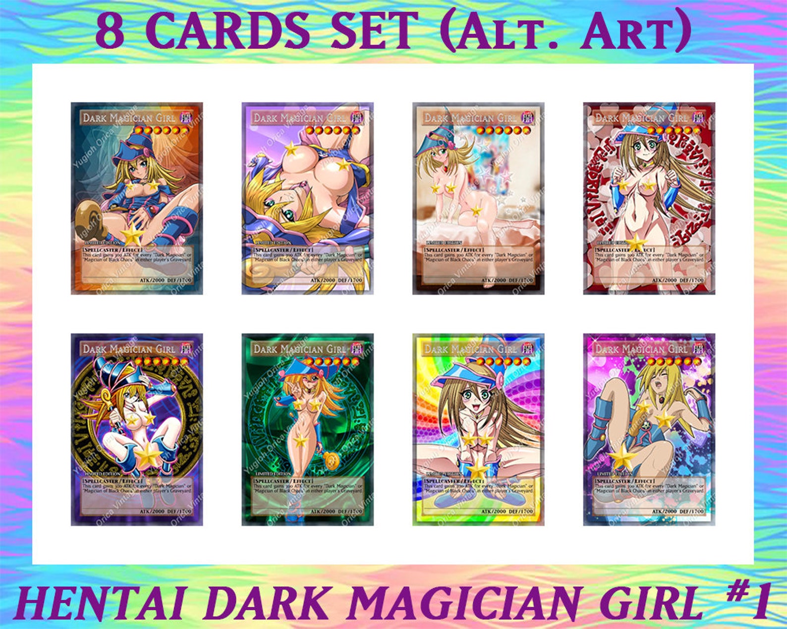 Yugioh Orica Sexy Dark Magician Girl 8 Cards Set 1 Etsy 