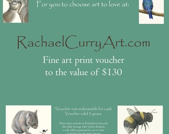 Gift Voucher, Gift Certificate, Gift Art, Voucher Art, Rachael Curry Art