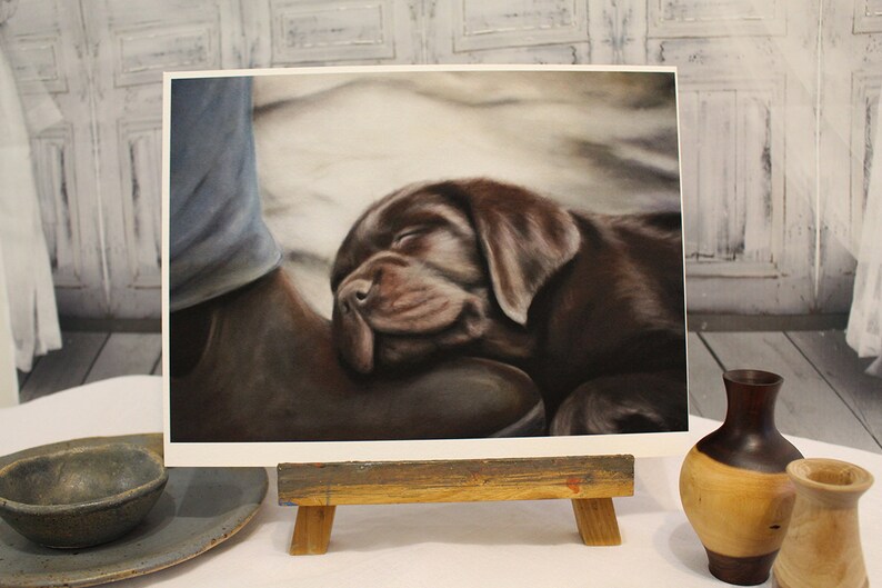 Great Fathers day gift for Dad. Chocolate Labrador art print. Dog art, dog lover, dog gift, gift for him, pet. Exceptionally printed image 10
