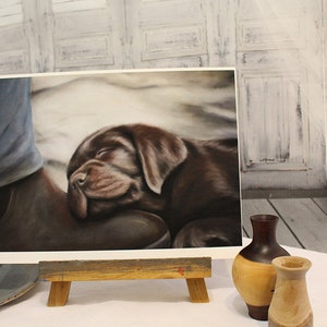 Great Fathers day gift for Dad. Chocolate Labrador art print. Dog art, dog lover, dog gift, gift for him, pet. Exceptionally printed image 7