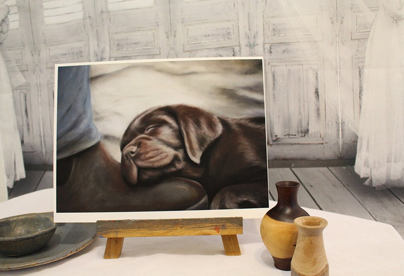 Great Fathers day gift for Dad. Chocolate Labrador art print. Dog art, dog lover, dog gift, gift for him, pet. Exceptionally printed image 7