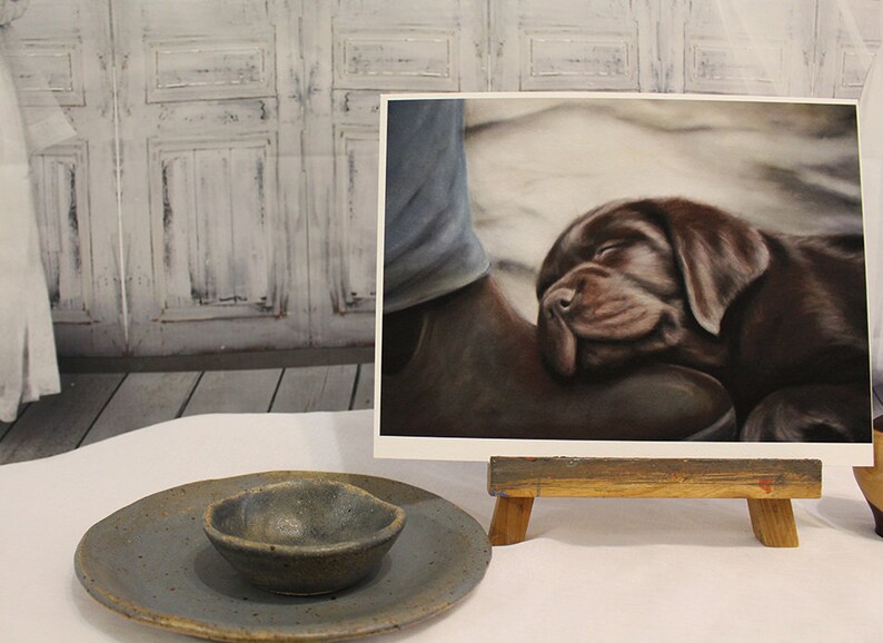 Great Fathers day gift for Dad. Chocolate Labrador art print. Dog art, dog lover, dog gift, gift for him, pet. Exceptionally printed image 2