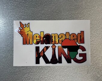 Melanated King Black History Month sticker