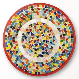 Rainbow Serving Platter | Mosaic Platter | Mosaic Plate | Mosaic Tray | Decorative Glass Platter | Boho Serving Dish | Boho Serving Platter