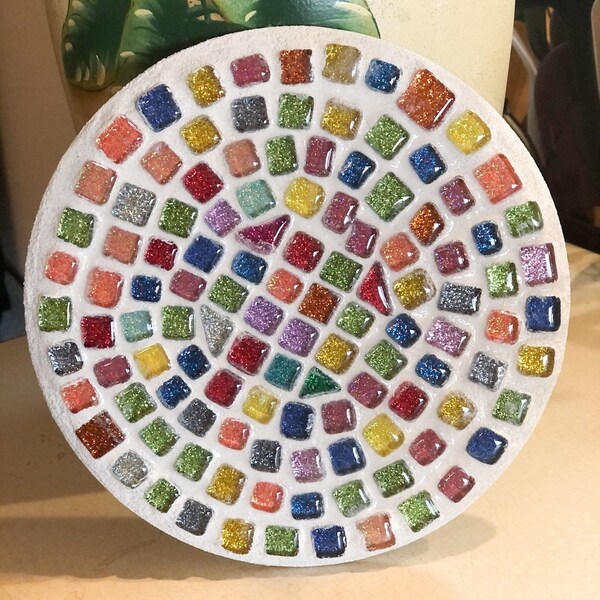 Glass Mosaic Plate Etsy
