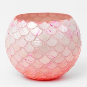 Rosa Perlmutt Schale Pflanzer: Ausgebogte Muschelvase
