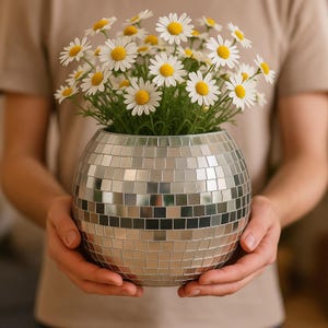 Disco Ball Planter| Disco Ball Gift | Dopamine Decor | Maximalist Plant Pot | Disco Ball Decor | Trendy Plant Pot | Statement Planter