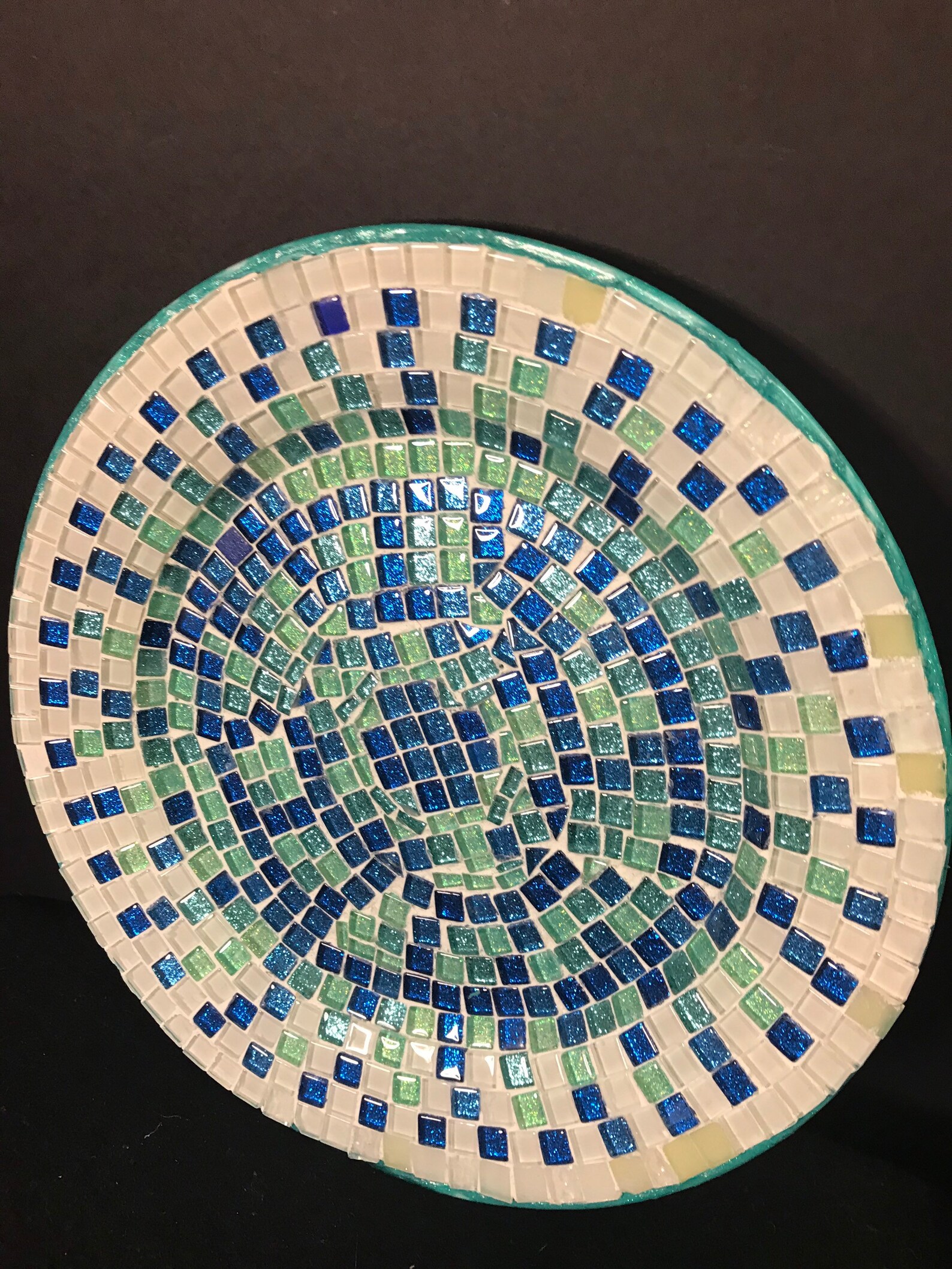 MOSAIC plate. Decorative PLATE TURQUOISE Large decorative Etsy