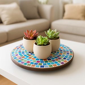 10” Handmade Round Plant Stand,