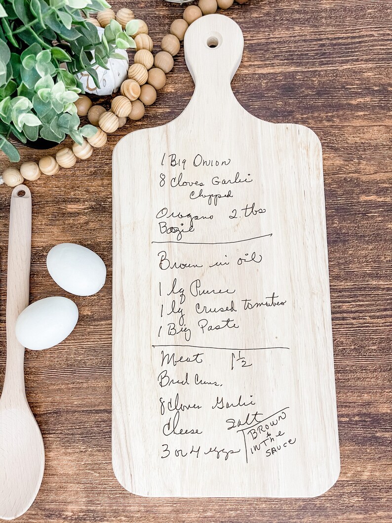 Recipe Cutting Board Personalized Cutting Board Engraved Etsy