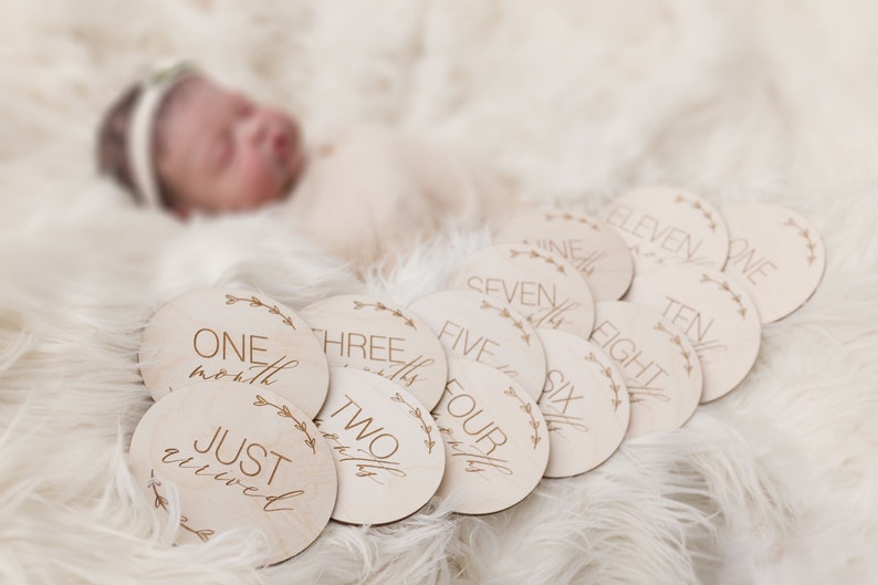 Wood Monthly Milestone Markers Baby Milestones Baby Etsy