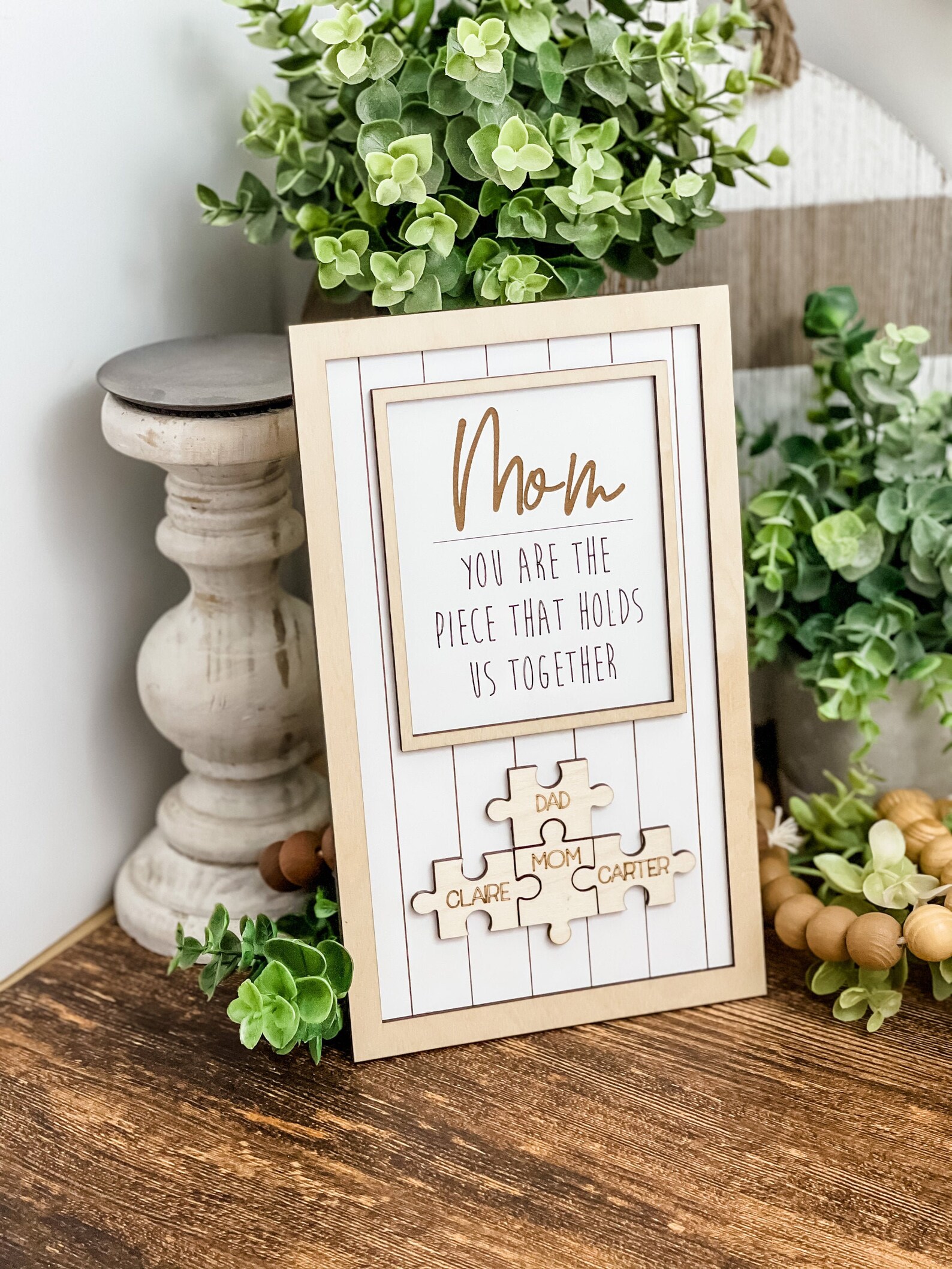 Mothers Day Gift Mothers Day Puzzle Sign Mom Gift Idea Mom Etsy