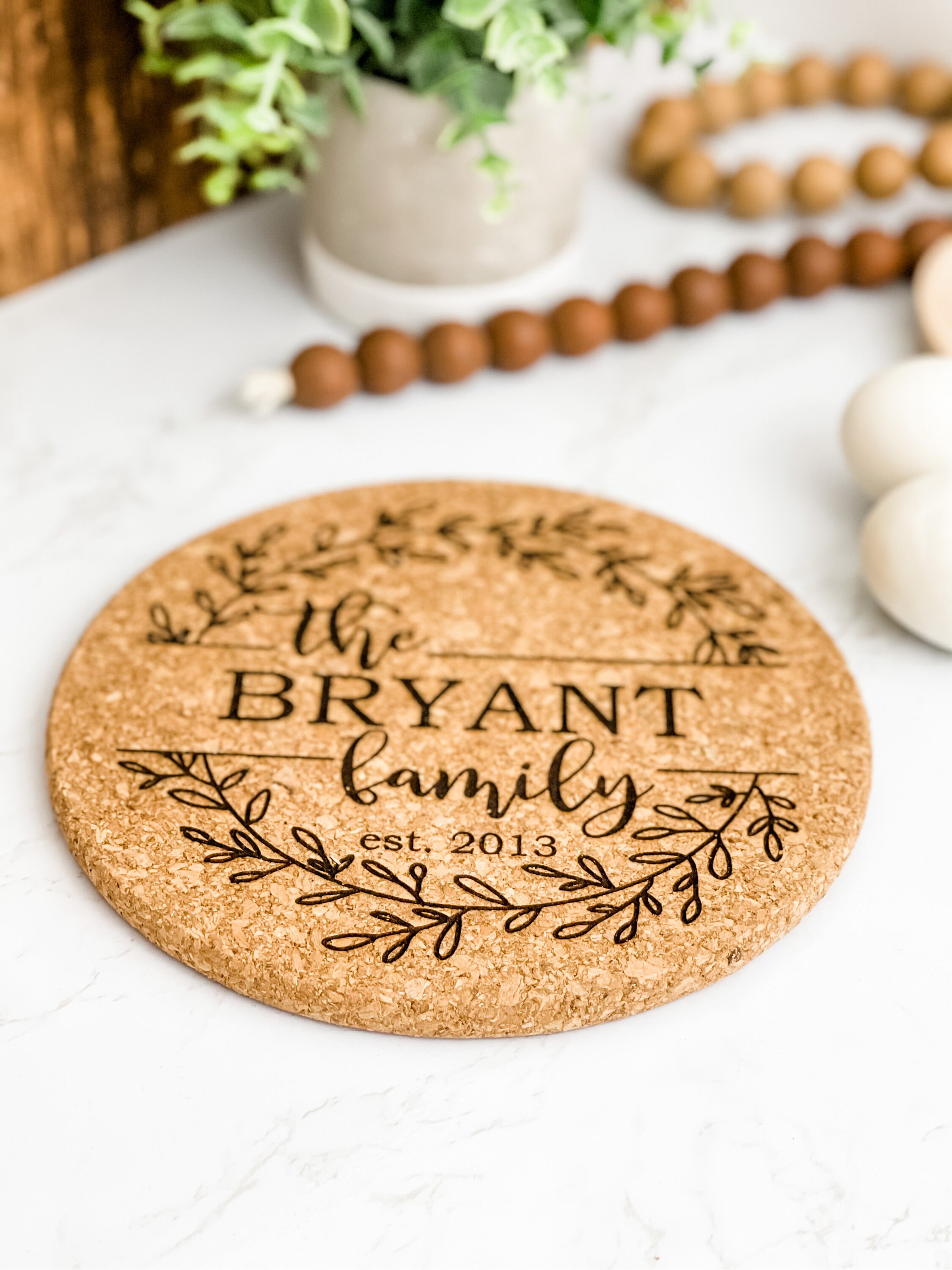 Personalized Trivet Cork Trivet Mother's Day Gift Pot Etsy Canada