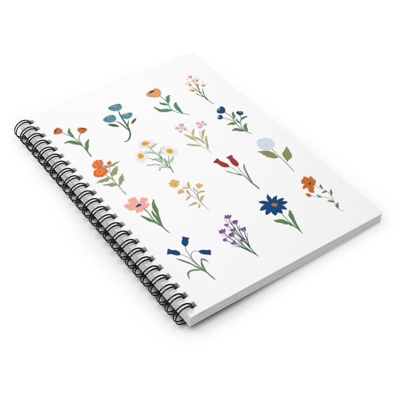 Wildflower Print Spiral Journal Printed Journal Printed Etsy