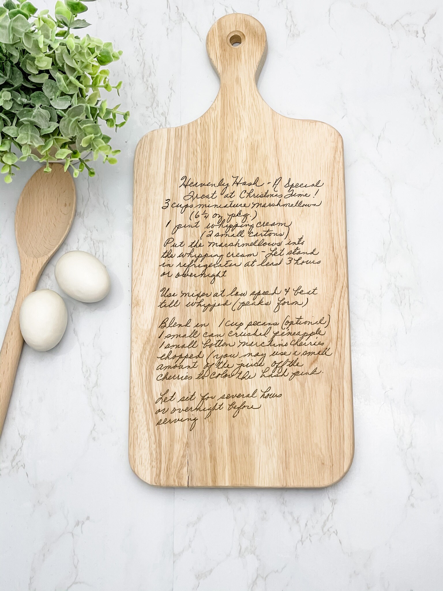 Personalized Recipe Cutting Board With Handle Engraved Etsy