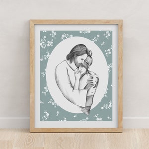You are Mine (I am Yours) Christ Holding Woman Print