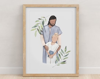 Baptism with Christ (More options available) Watercolor Print