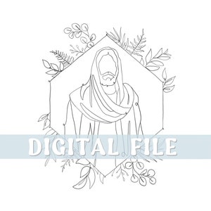 DIGITAL FILE Christ Portait Line Art